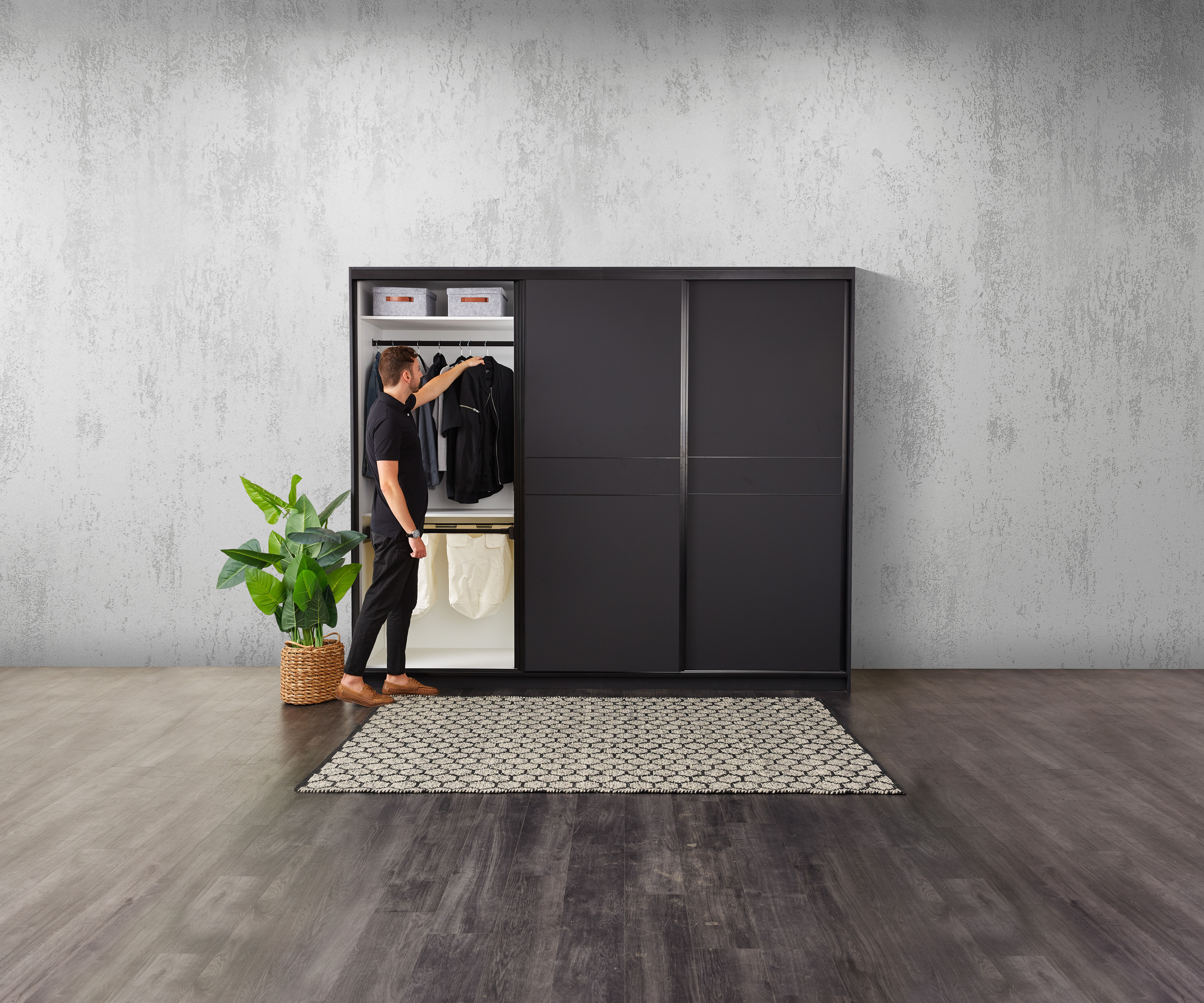 Black Sliding Blake concrete